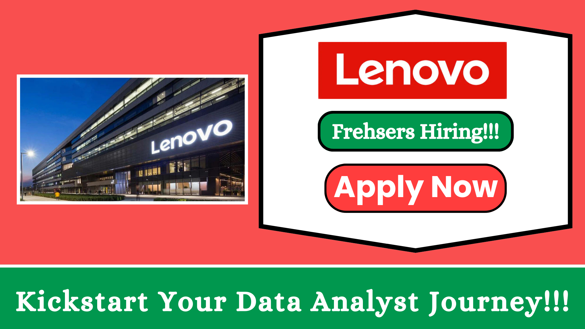 Lenovo freshers hiring for Data Analyst role in Bangalore!