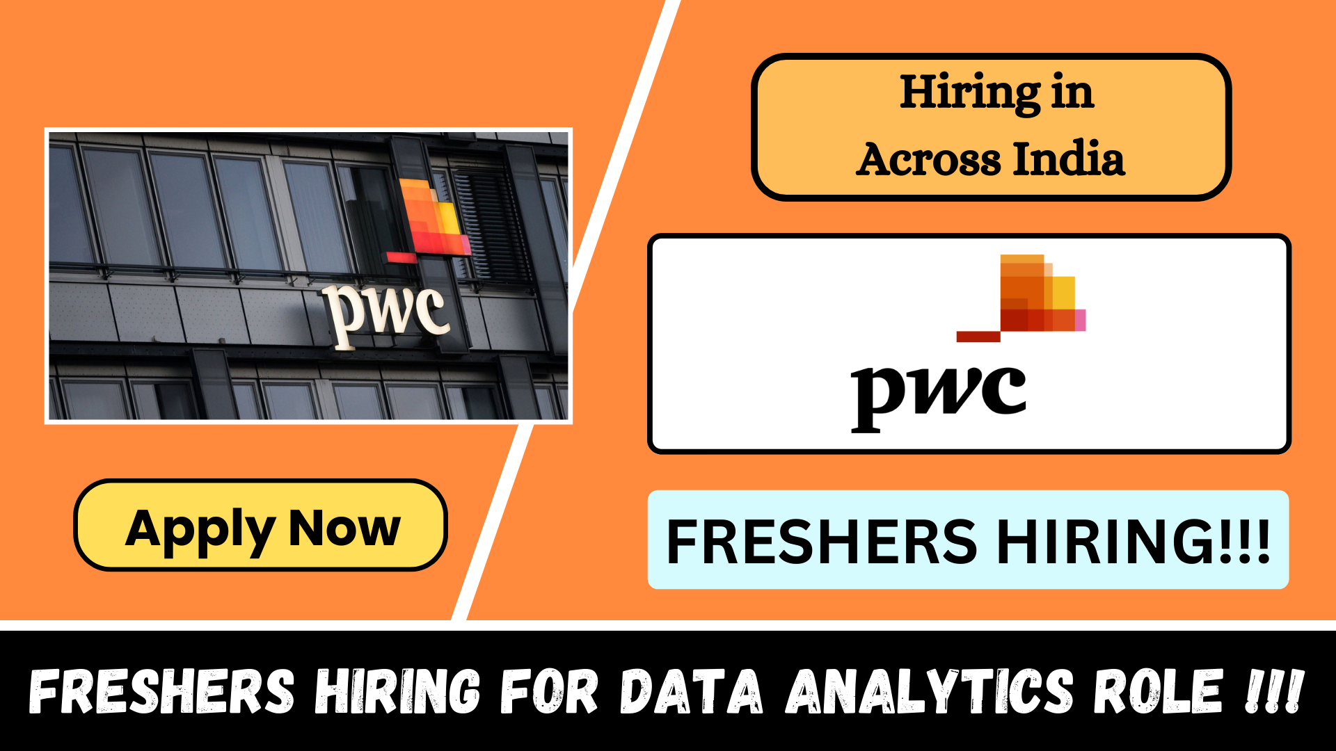 PwC Freshers Hiring for Data Analytics role across India !!!