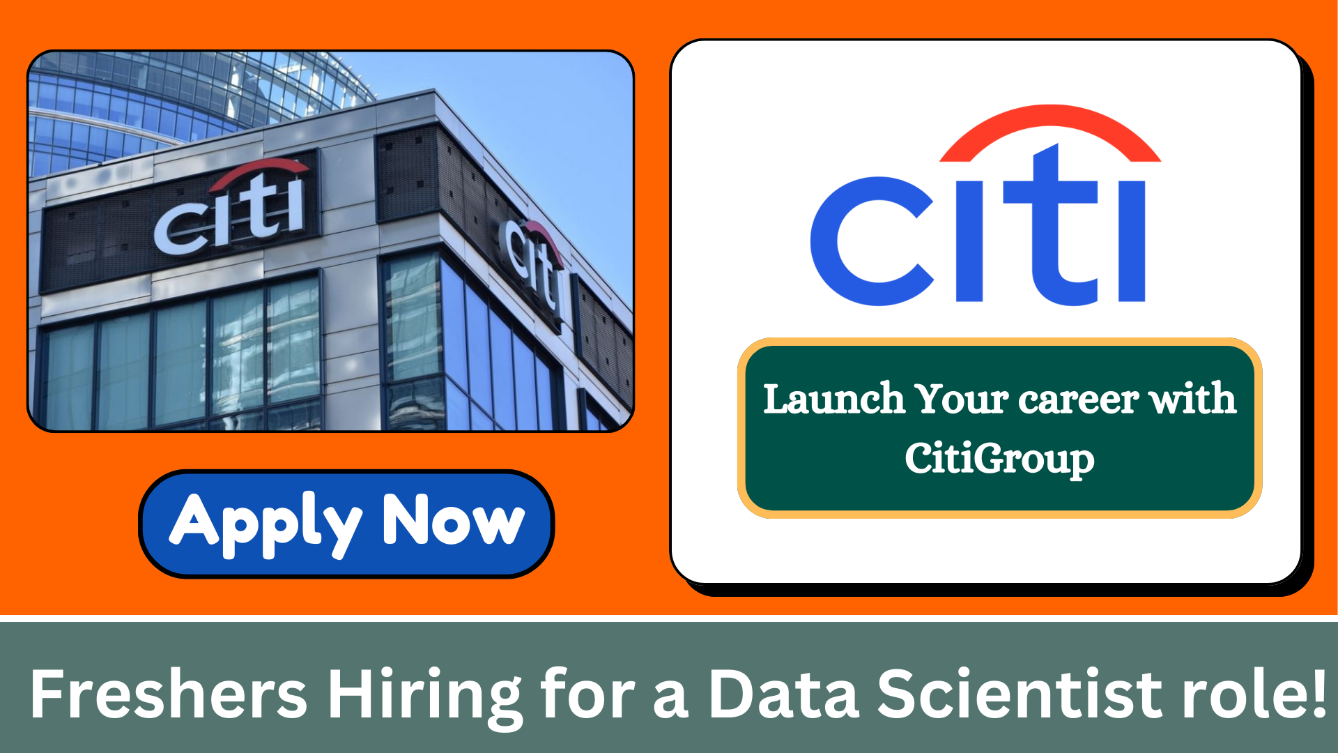 Freshers Hiring for a Data Scientist role at Citigroup