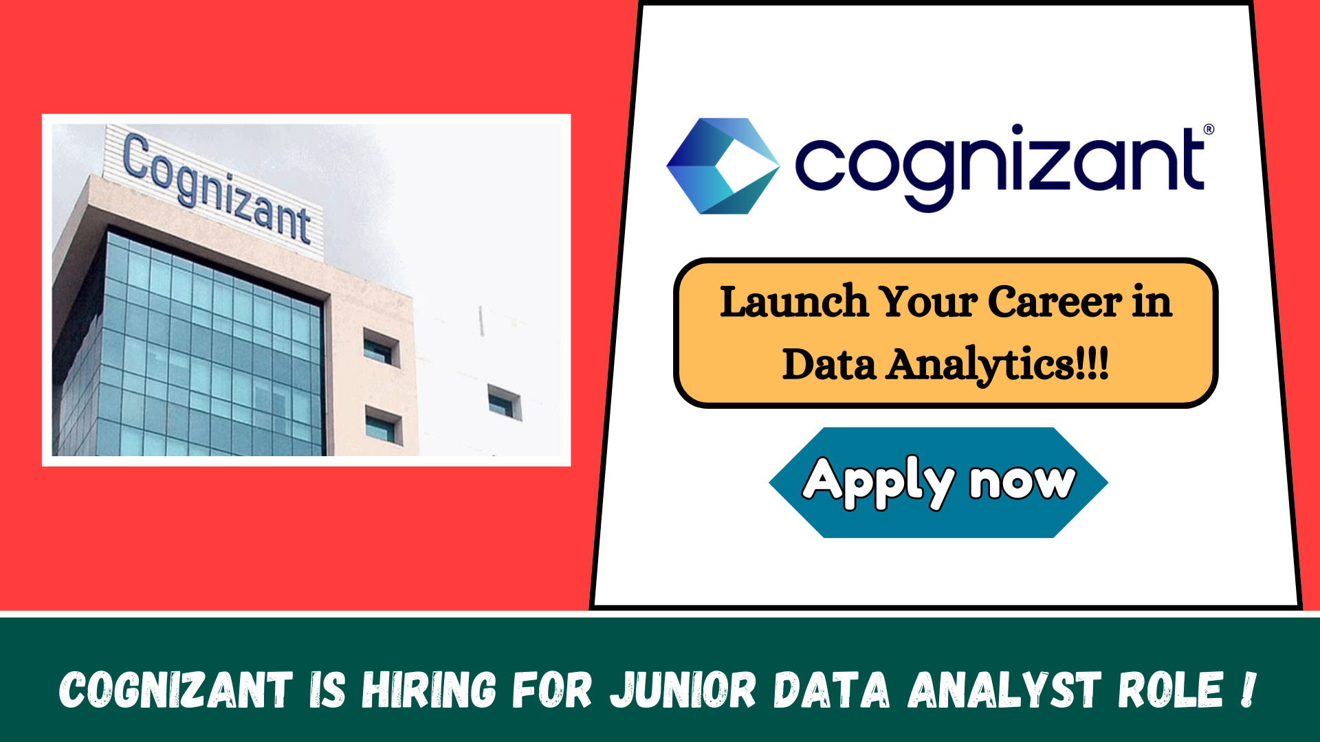 Cognizant Hiring Freshers : Junior Data Analyst Role Kolkata