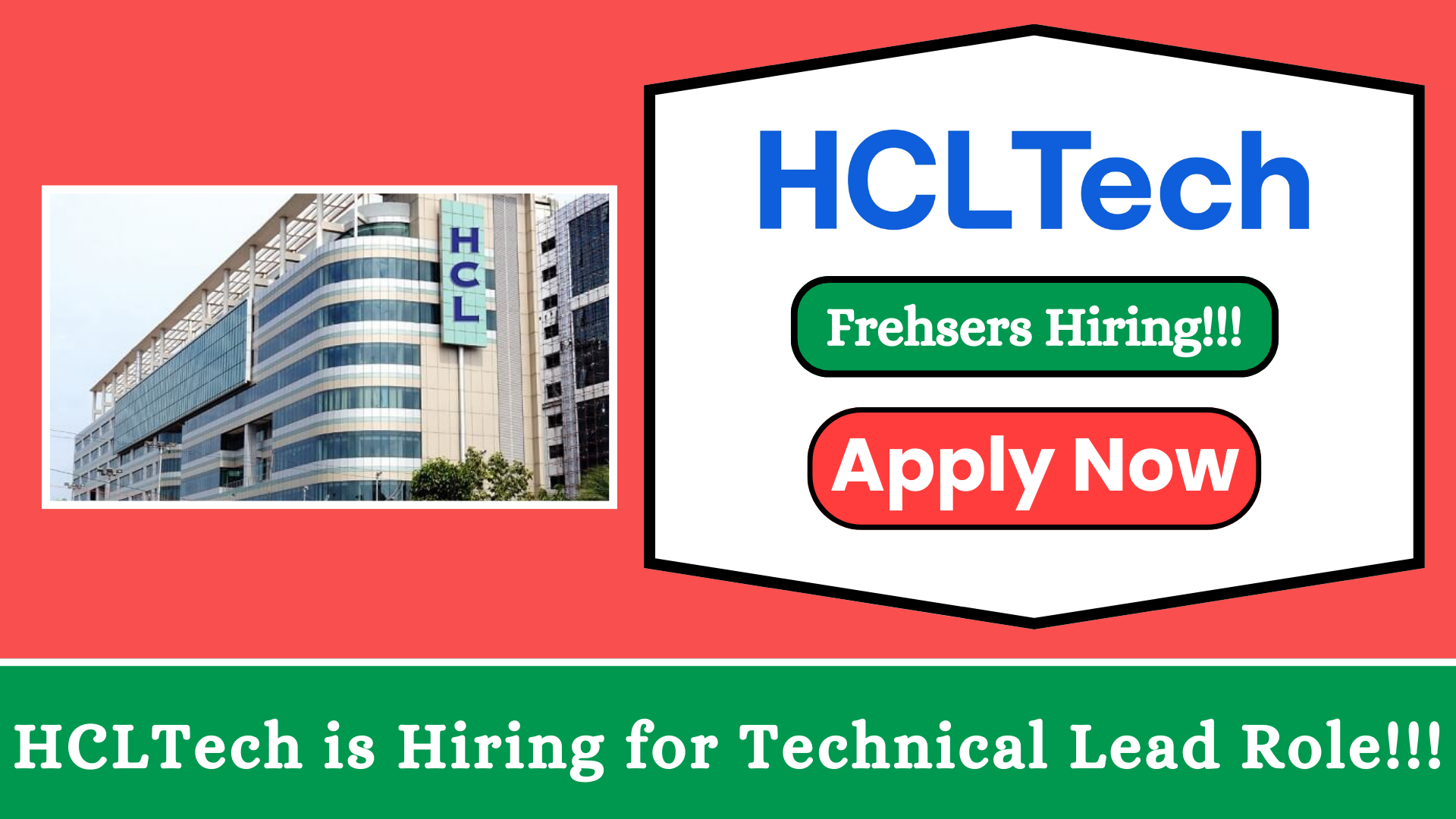 HCLTech is Hiring Freshers for Technical Lead in Chennai