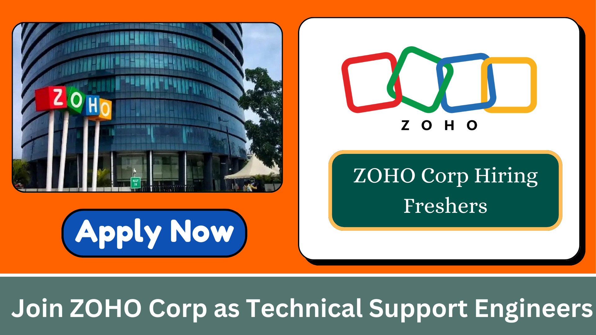 Freshers hiring Join ZOHO Corp as Technical Support Engineer