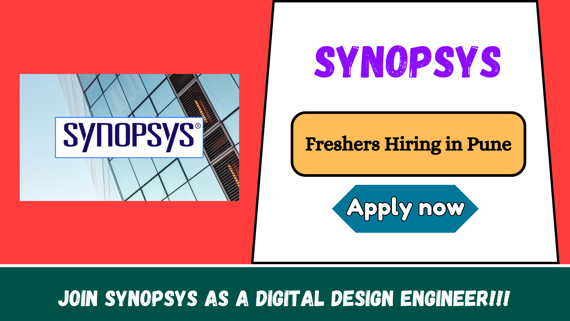 Freshers Join Synopsys as a Digital Design Engineer in Pune